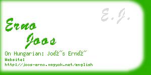 erno joos business card